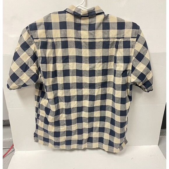 Men's Timberland Boot patch Button Shirt Size‎ Large blue check Cotton Flannel - Picture 5 of 5